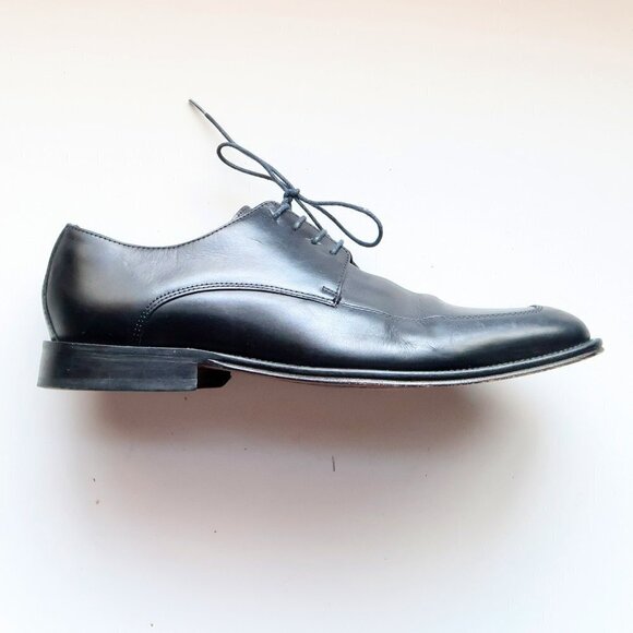 Brooksfiel Men's Italian Black Leather Lace-up Oxford Derby Formal Dress Shoes - Picture 9 of 15